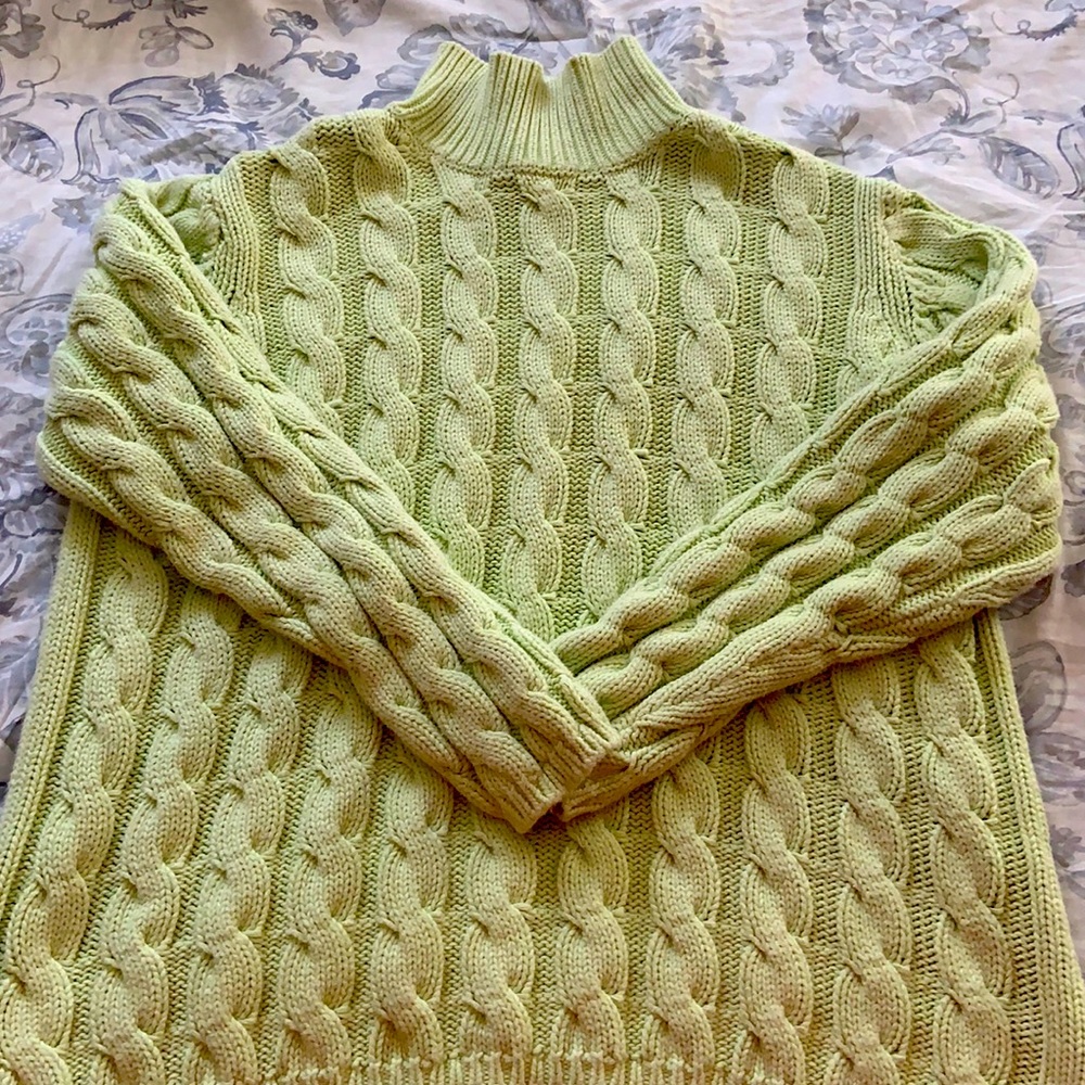 LL Bean Chunky Knit Crop Sweater